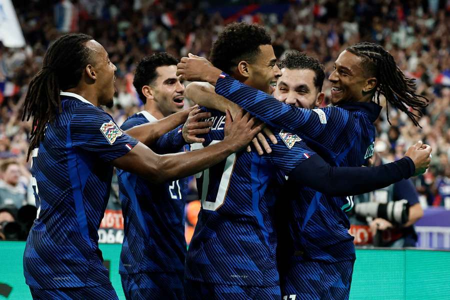 L'équipe de France contre la Belgique, le 5 octobre. L'équipe de France contre la Belgique, le 5 octobre.
