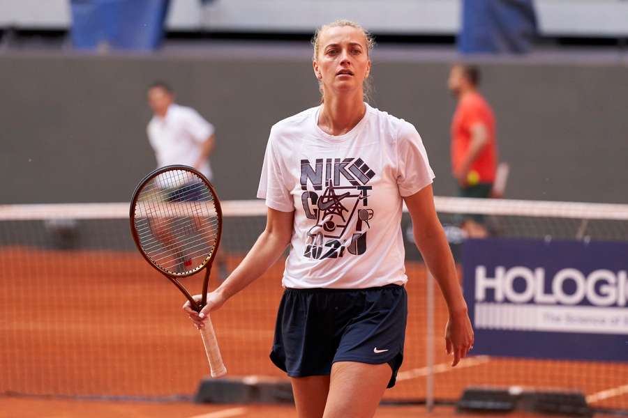 Petra Kvitova antes do seu jogo contra Jule Niemeier