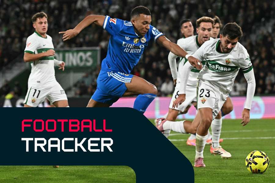 Kylian Mbappe in action against Elche