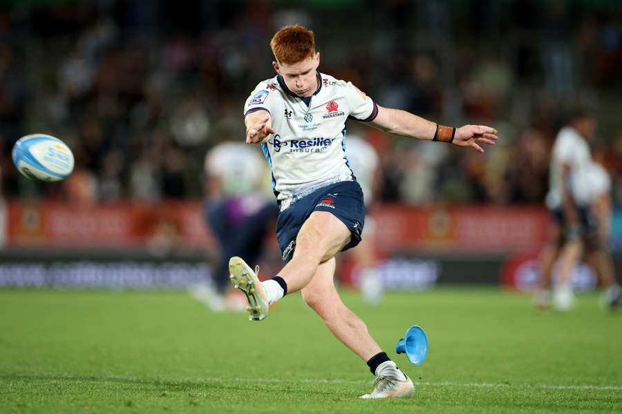Waratahs' Sid Harvey kicks a conversion in their last outing. 