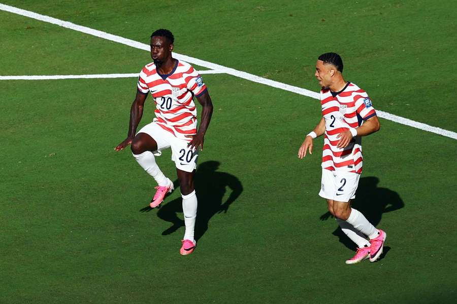 Folarin Balogun impersonates LeBron James' 'silencer' dance after scoring on Wednesday. Folarin Balogun impersonates LeBron James' 'silencer' dance after scoring on Wednesday.