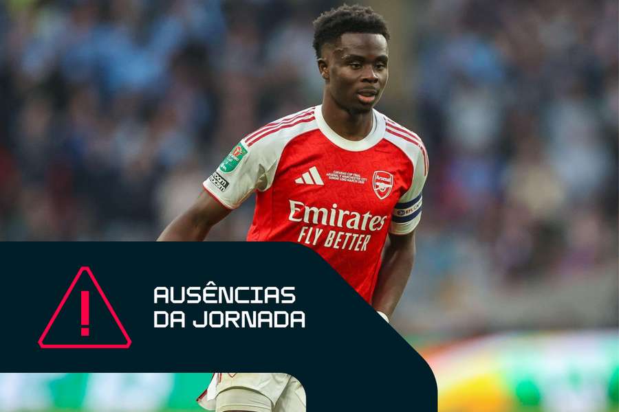 Bukayo Saka vai falhar o jogo do Arsenal contra o Manchester City para o título da Premier League