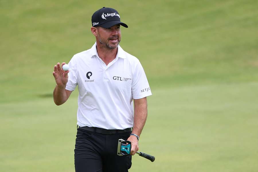 Harman in action at the Open