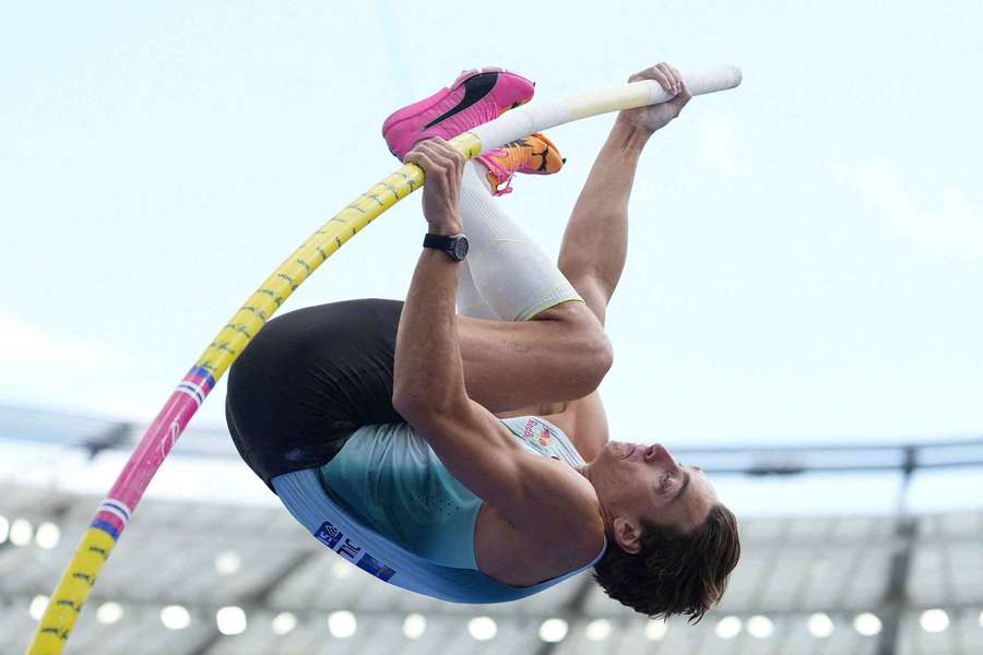 Duplantis, durante un salto en Silesia Duplantis, durante un salto en Silesia