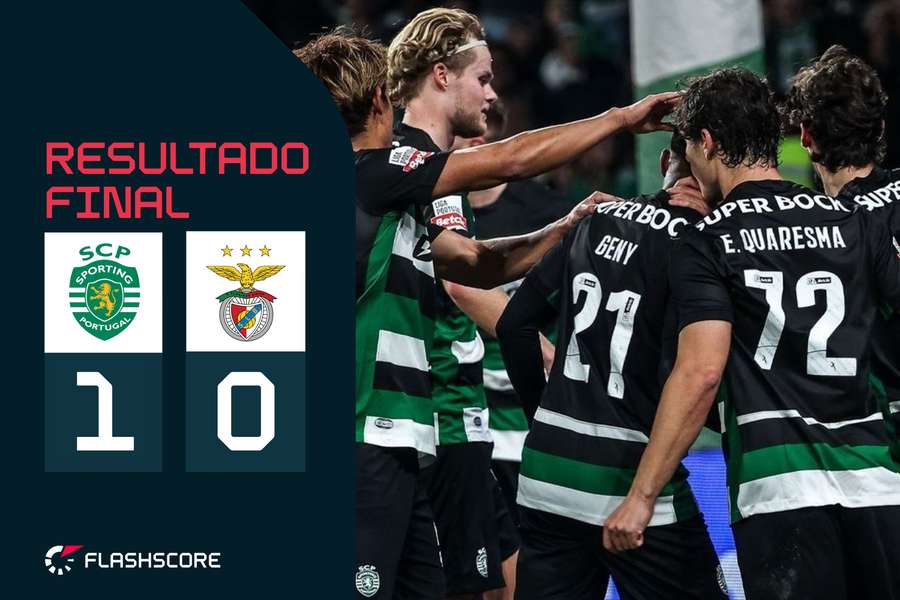 Jogadores do Sporting celebram golo de Geny