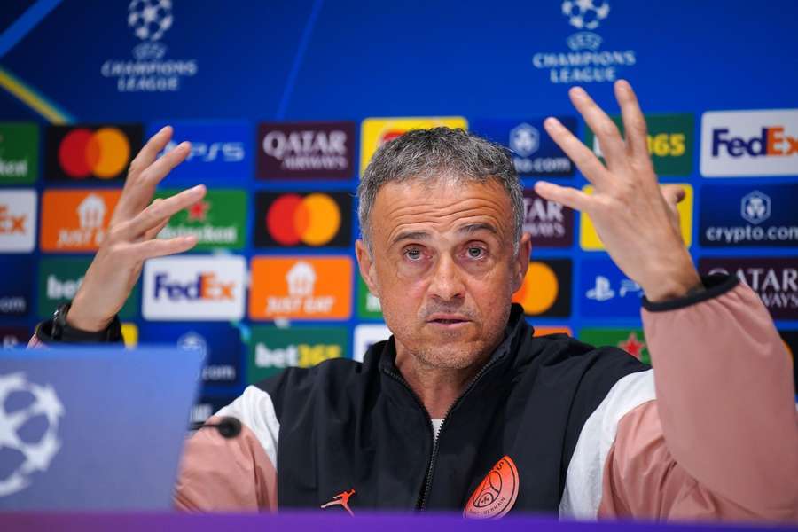 Luis Enrique speaks to the press 