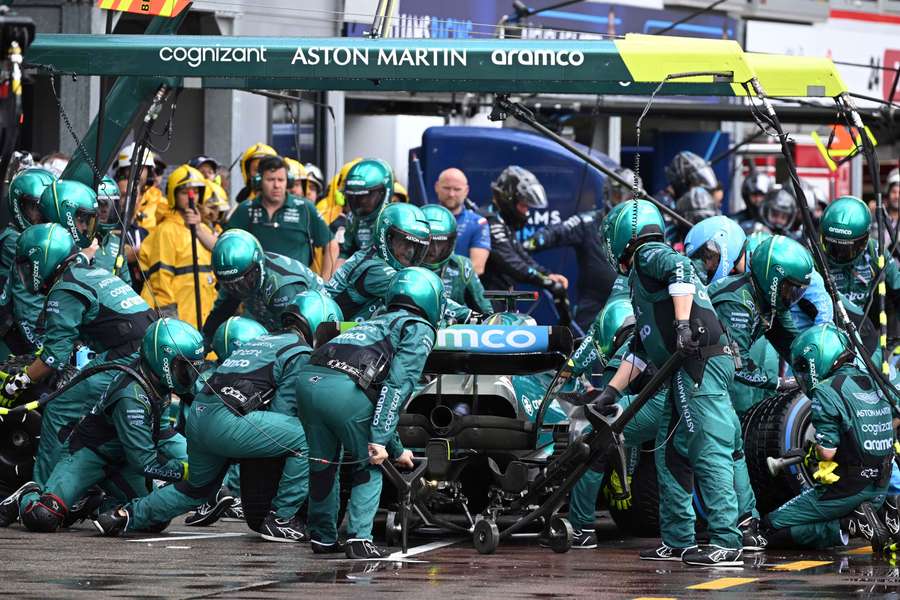 Aston Martin make a pit-stop at the Monaco Grand Prix in 2024