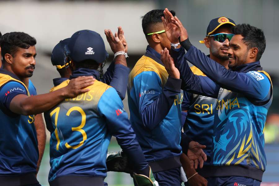 Sri Lanka celebrate a positive start to their match against Ireland