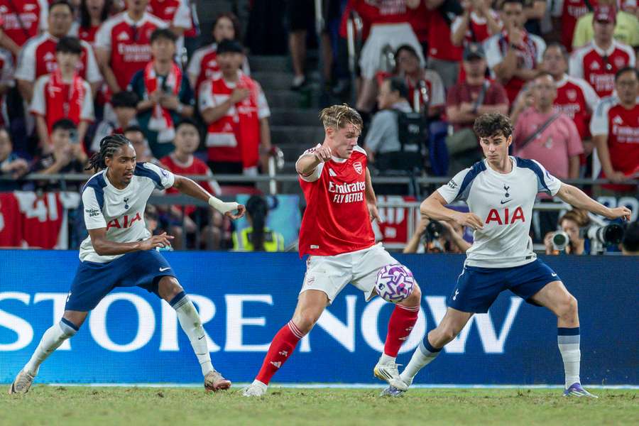 Gyökeres na partida com o Tottenham