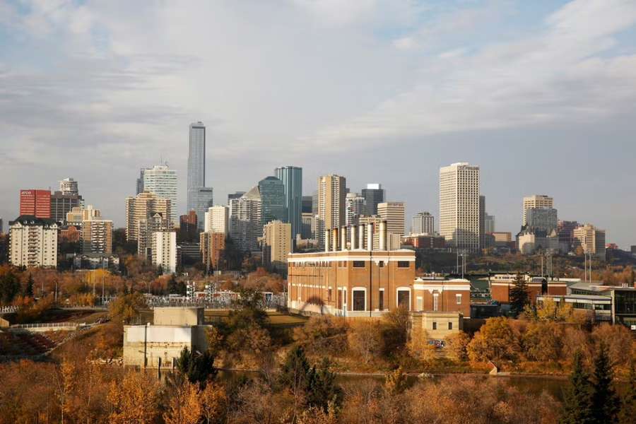 View of the downtown city skyline of Edmonton, Alberta, Canada