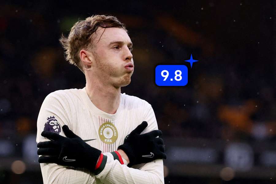 Palmer slaví jeden ze svých gólů proti Wolves.