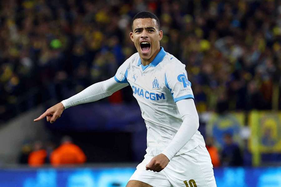 Mason Greenwood celebrates scoring for Marseille Mason Greenwood celebrates scoring for Marseille