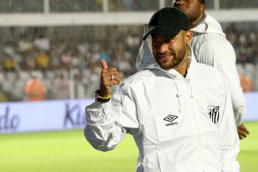 Neymar, con el Santos