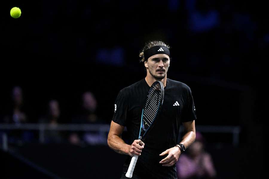 Zverev, durante su partido con Medvedev