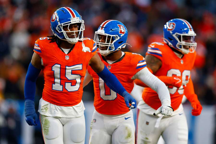 Denver Broncos' Nik Bonitto (#15) celebrates after a sack (2025)
