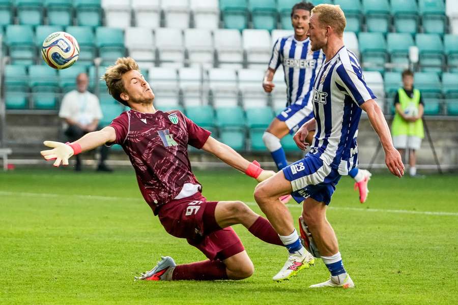 Adam Bergmark-Wiberg scores the first of his brace Adam Bergmark-Wiberg scores the first of his brace
