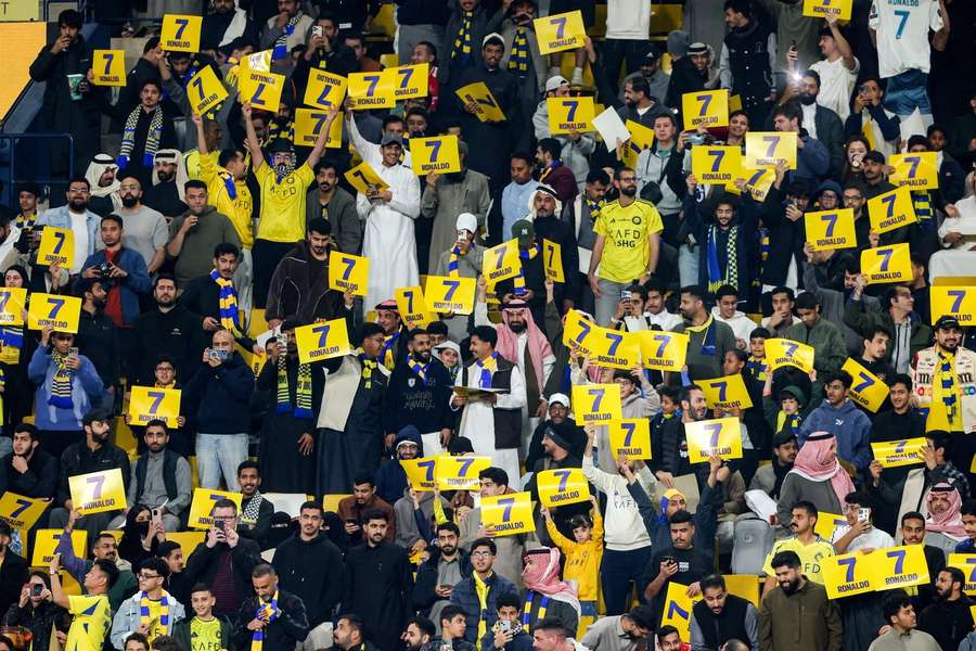 Los aficionados del Al-Nassr, con Cristiano Ronaldo