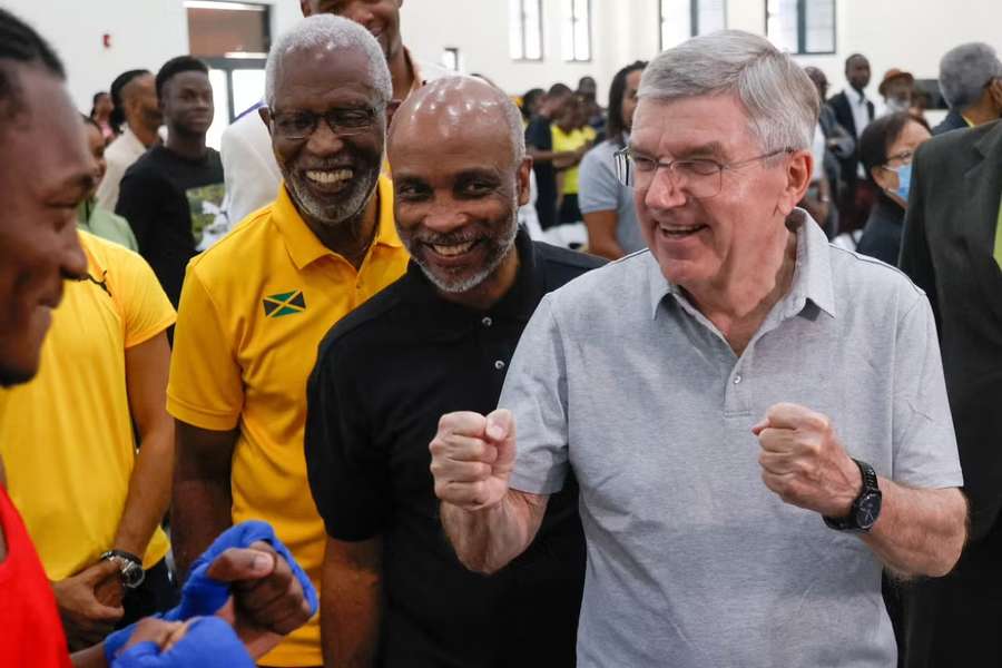 Thomas Bach president of the International Olympic Committee (right)