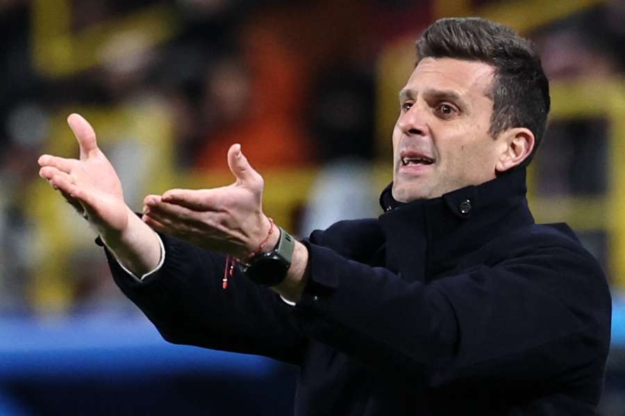 Thiago Motta reacts during the Turin derby
