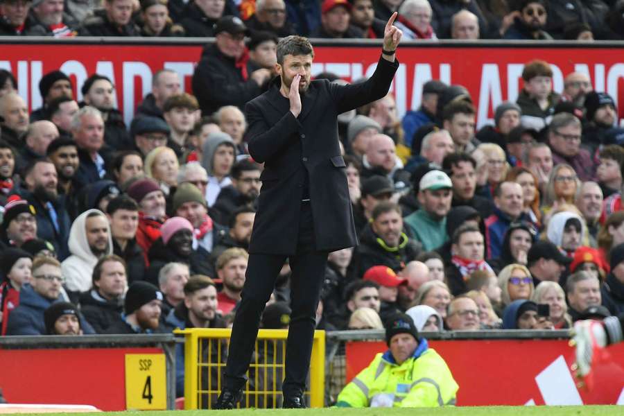 Manchester United interim manager Michael Carrick reacts