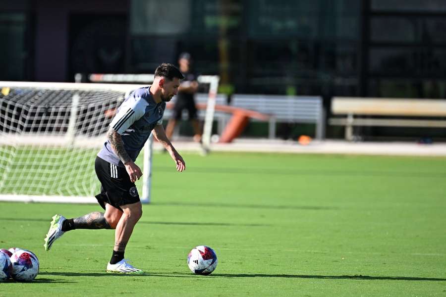 Messi took part in his first training session today with Inter Miami