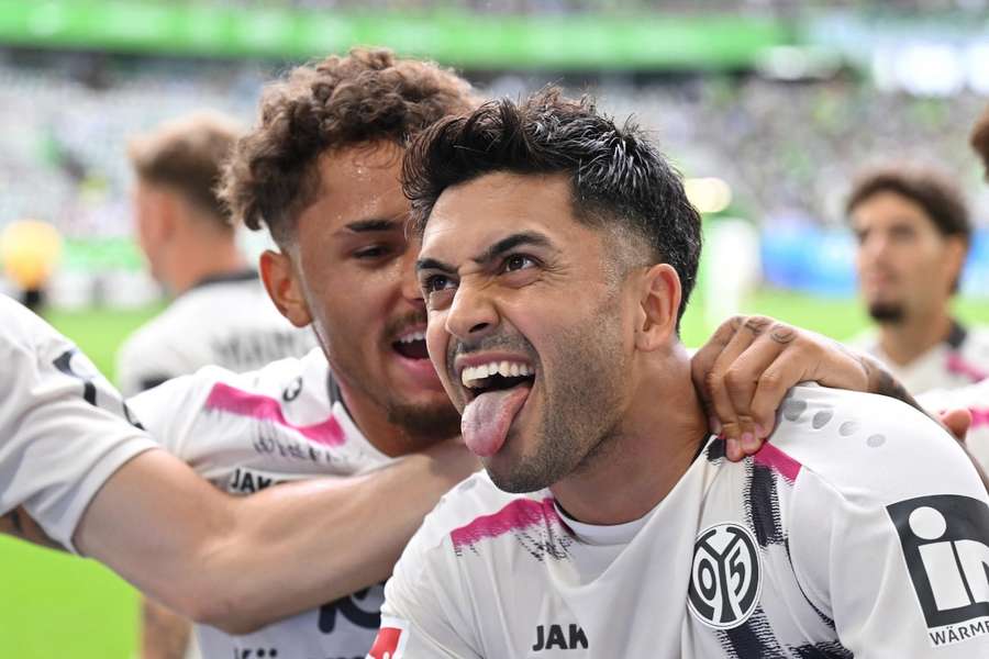 Nadiem Amiri nach seinem späten Ausgleich für Mainz in Wolfsburg.