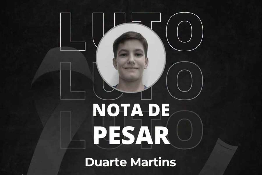 Duarte Martins partiu aos 13 anos