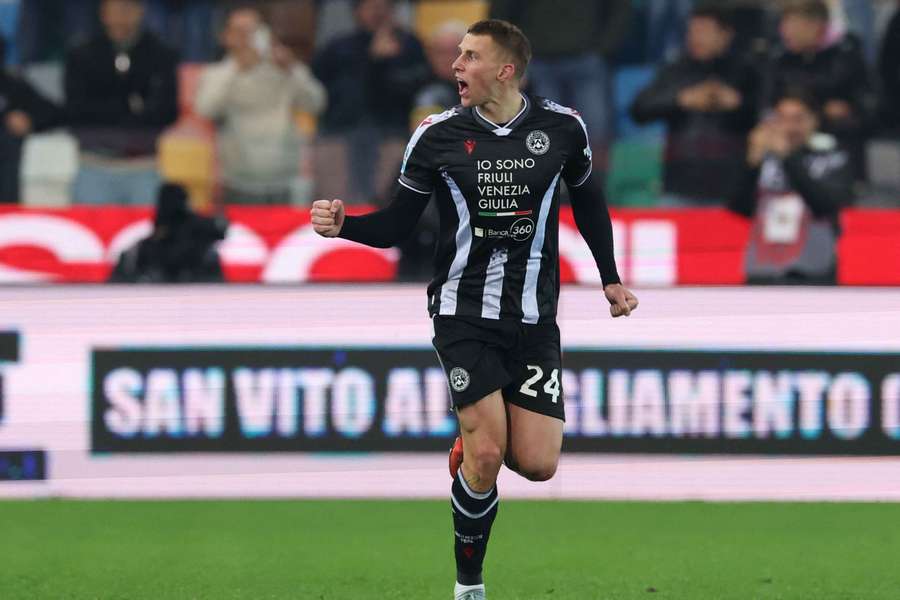 Jakub Piotrowski in action for Udinese