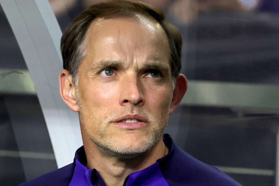 Manager Thomas Tuchel of Chelsea looks on prior to his team's preseason friendly match against Club América in Las Vegas, Nevada.