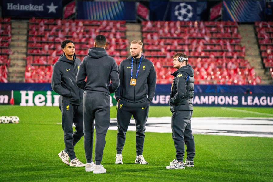 Jugadores del Liverpool en Montilivi