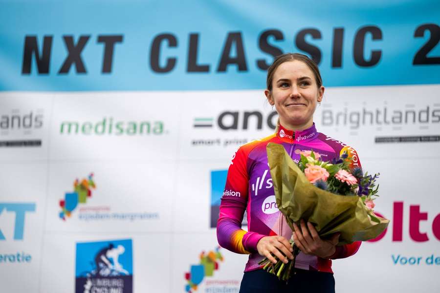 Niamh Fisher-Black eerder dit jaar na de Volta NXT Classic