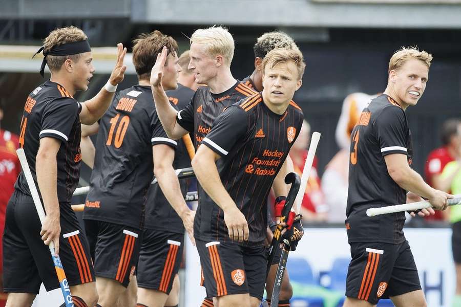 Oranje in een wedstrijd tegen Spanje afgelopen zomer 