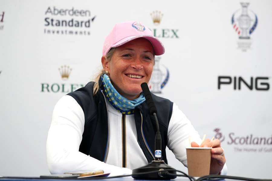 Suzann Pettersen during a press conference at the 2019 Solheim Cup