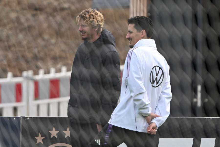 Nick Woltemade watches on with Germany