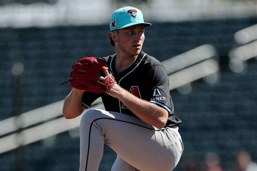 Arizona Diamondbacks pitcher Brandon Pfaadt winding up during spring training (2025)