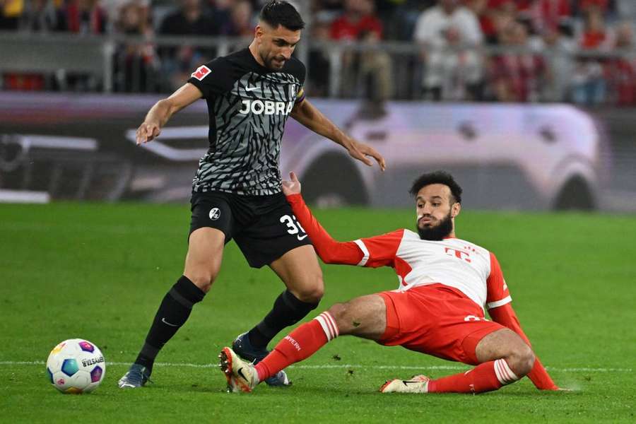 Mazraoui in action with Bayern