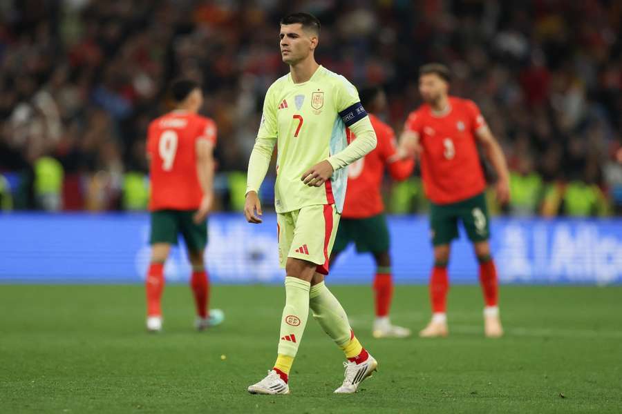 Álvaro Morata, con España ante Portugal en la final de la Nations League Álvaro Morata, con España ante Portugal en la final de la Nations League