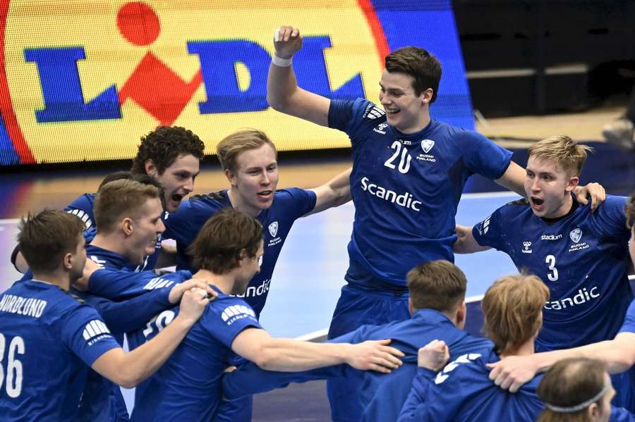 A hard-earned win was celebrated wildly by the Finland players