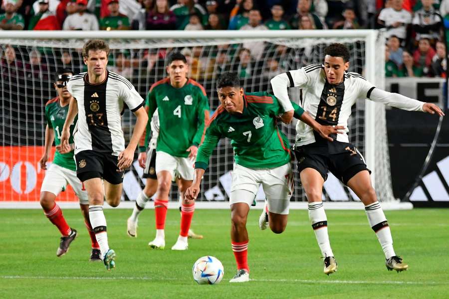 Mexico's Romo Barron breaks through the German defence