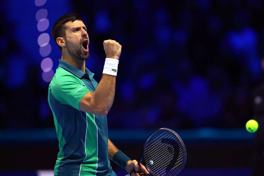 Djokovic, con su gesto característico de celebración