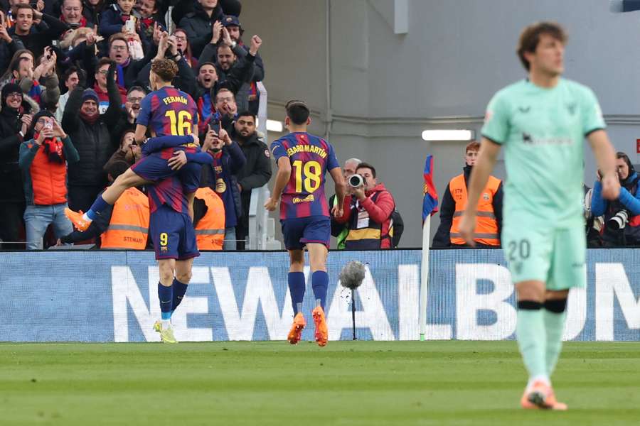 El Barcelona celebra un gol