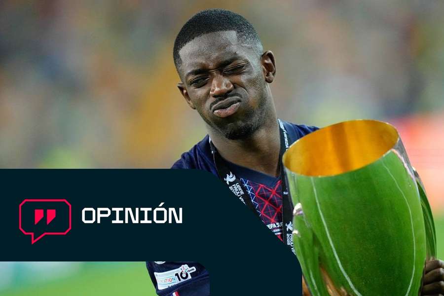 Ousmane Dembélé con la Supercopa de Europa en sus manos Ousmane Dembélé con la Supercopa de Europa en sus manos