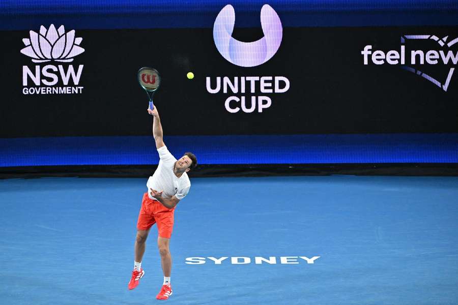 Hurkacz podczas United Cup