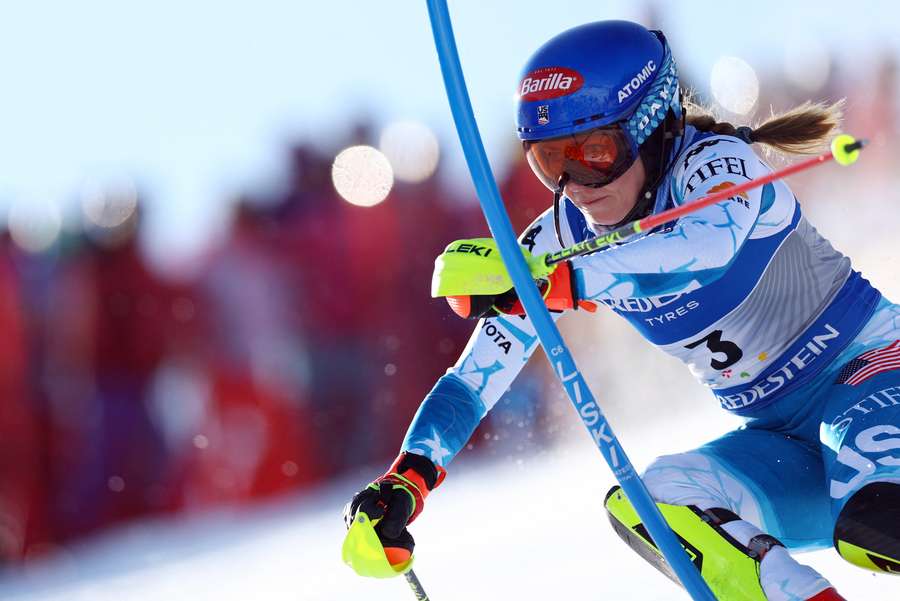 Mikaela Shiffrin of the USA in action