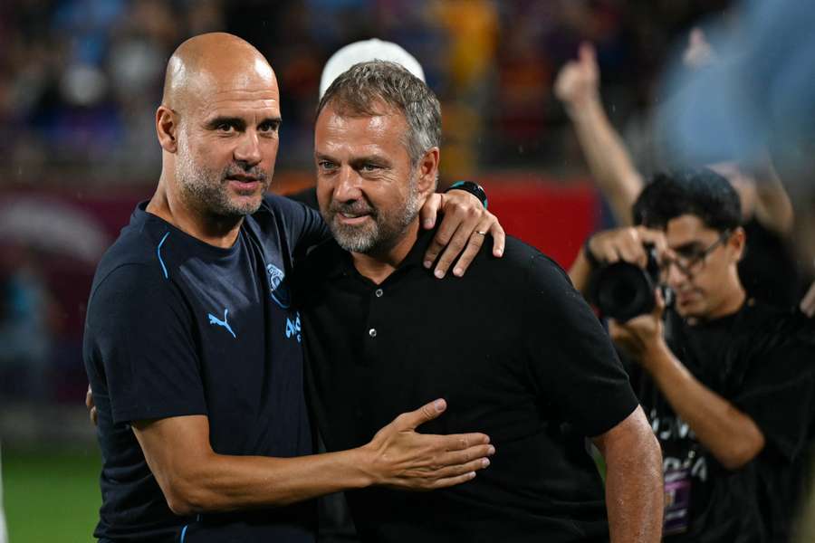 Hansi Flick (R) got the better of Pep Guardiola