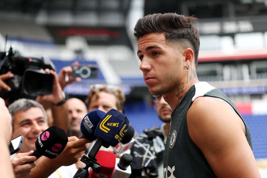 Enzo Fernandez speaks to the press as Chelsea prepare to face PSG in Sunday's Club World Cup final