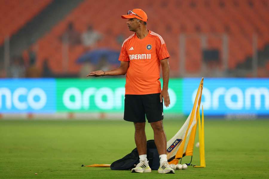 Rahul Dravid during practice