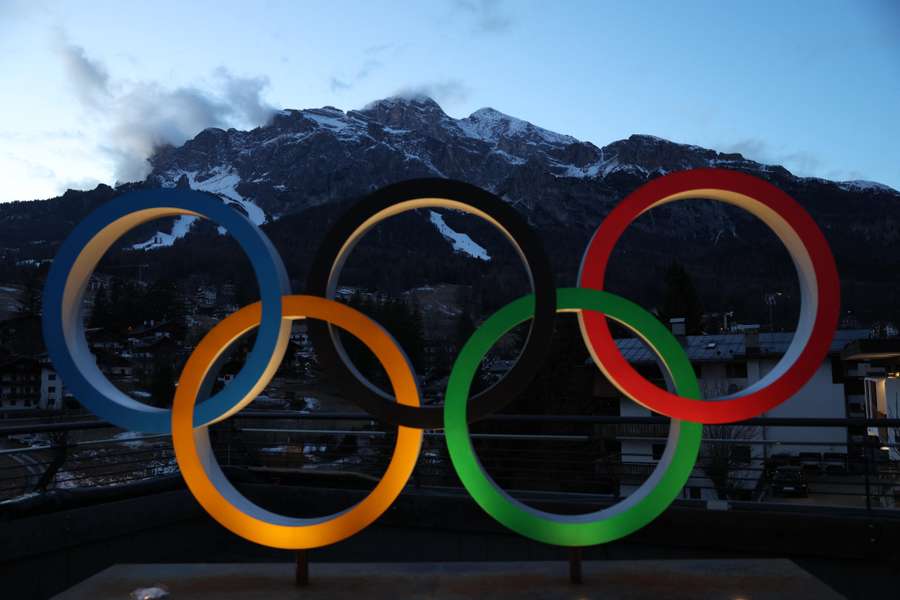 Anéis olímpicos em Cortina d'Ampezzo