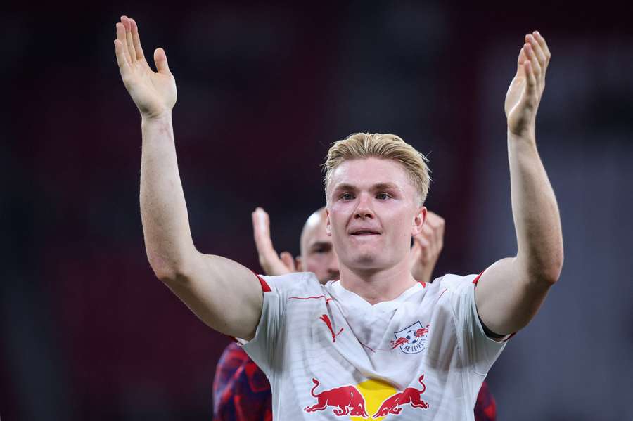 Conrad Harder im Trikot von RB Leipzig