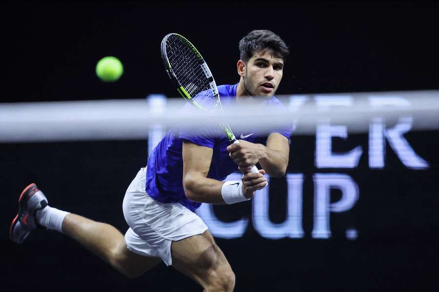 Carlos Alcaraz in actie in Berlijn